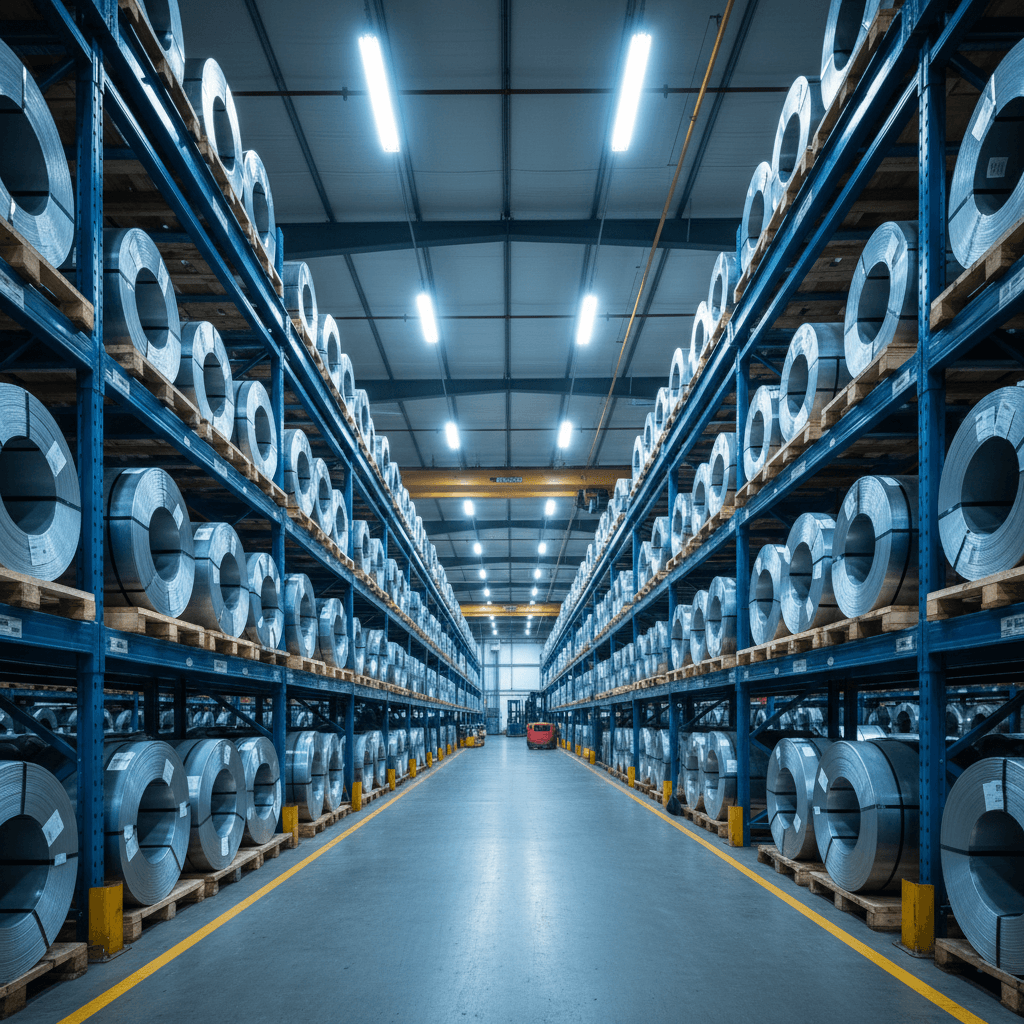 Large-scale stainless steel coils warehouse inventory