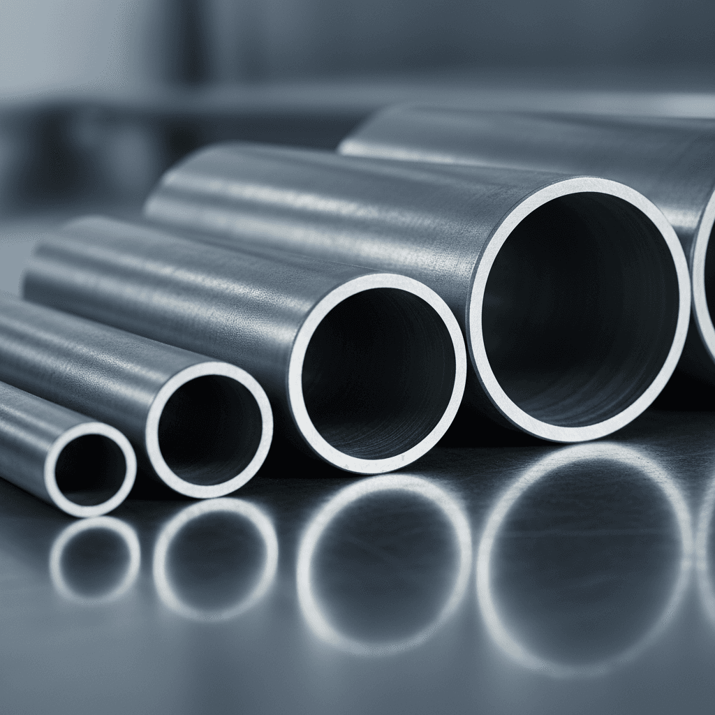 Stainless steel pipes in various sizes